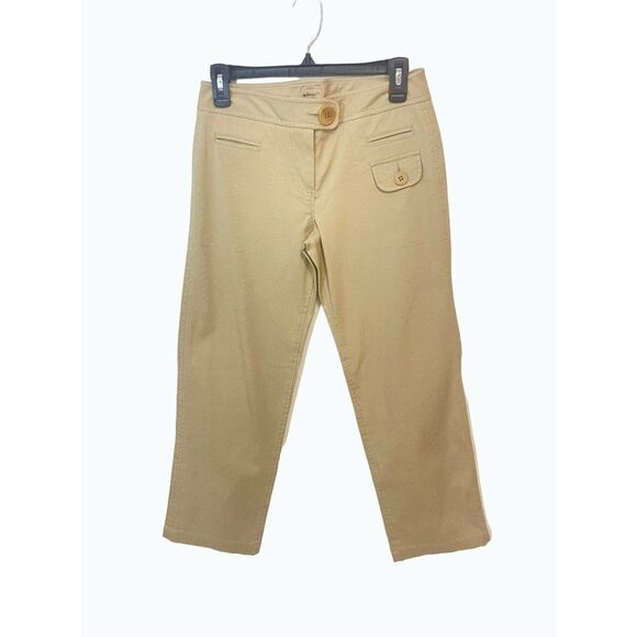 Anthropologie Elevenses Tan Wide Leg Crop Pants size 2 - Picture 1 of 5